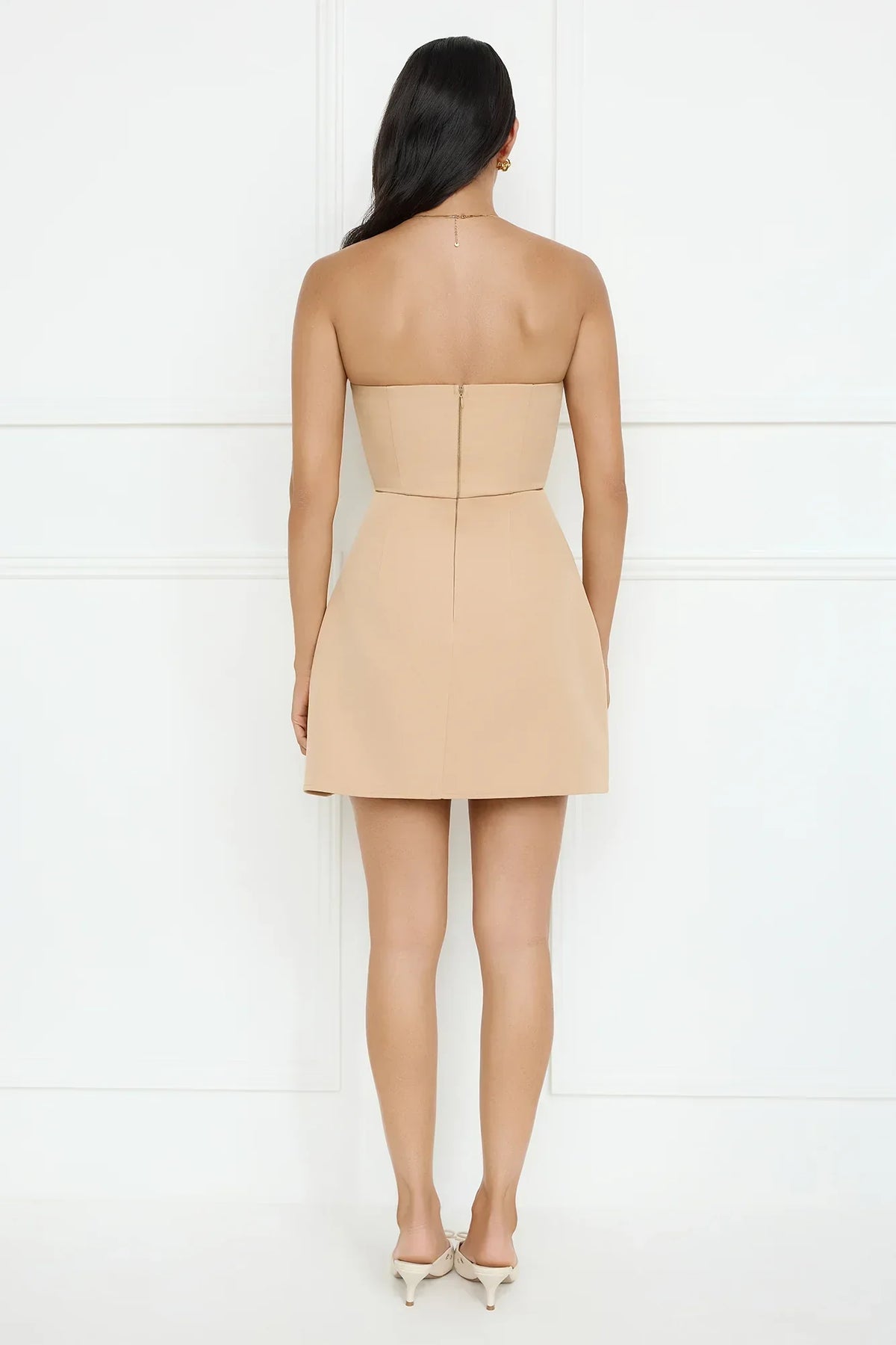 Ballerina Dream Strapless Mini Dress Tan