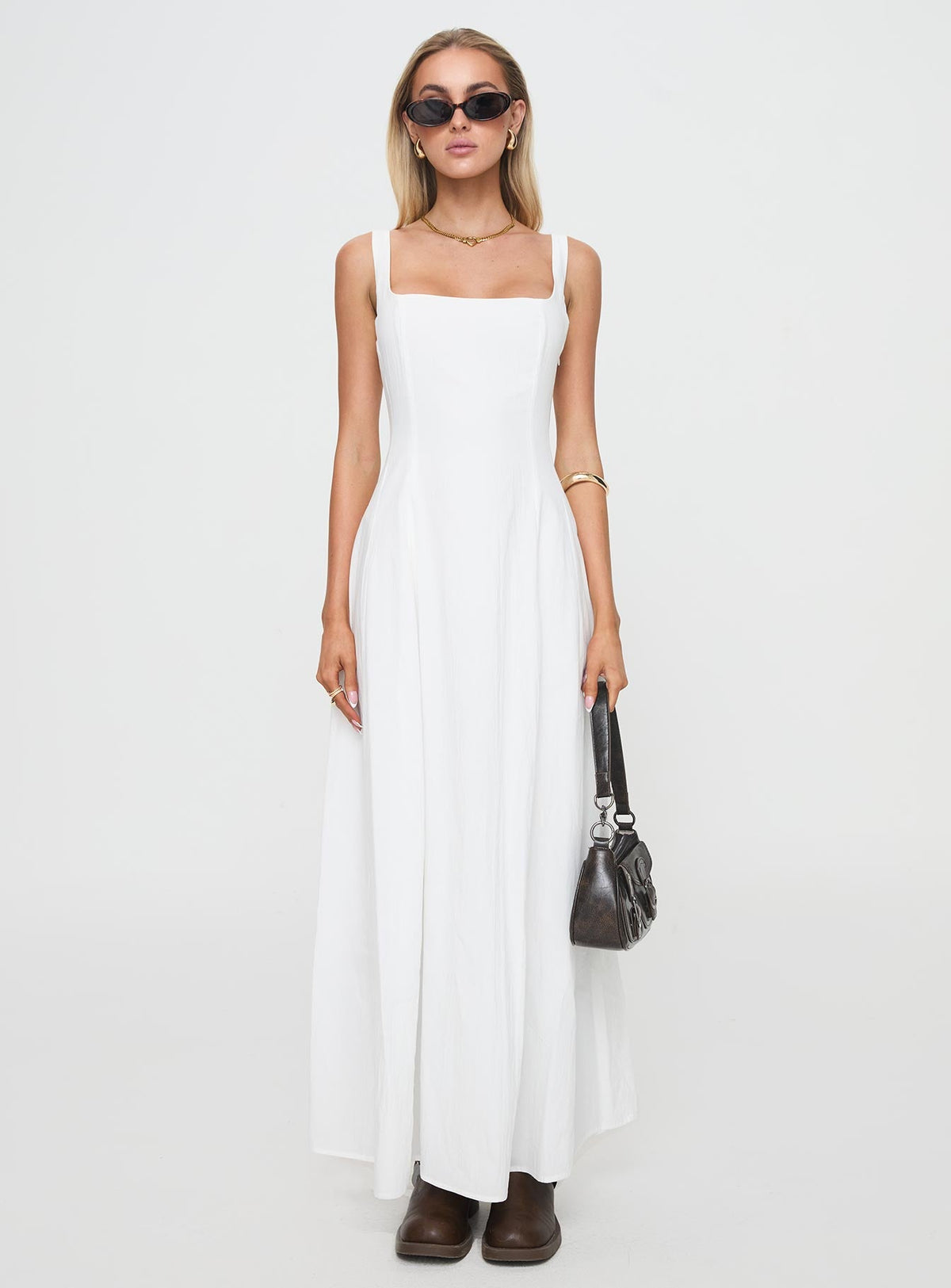 You Can Maxi Dress White Petite