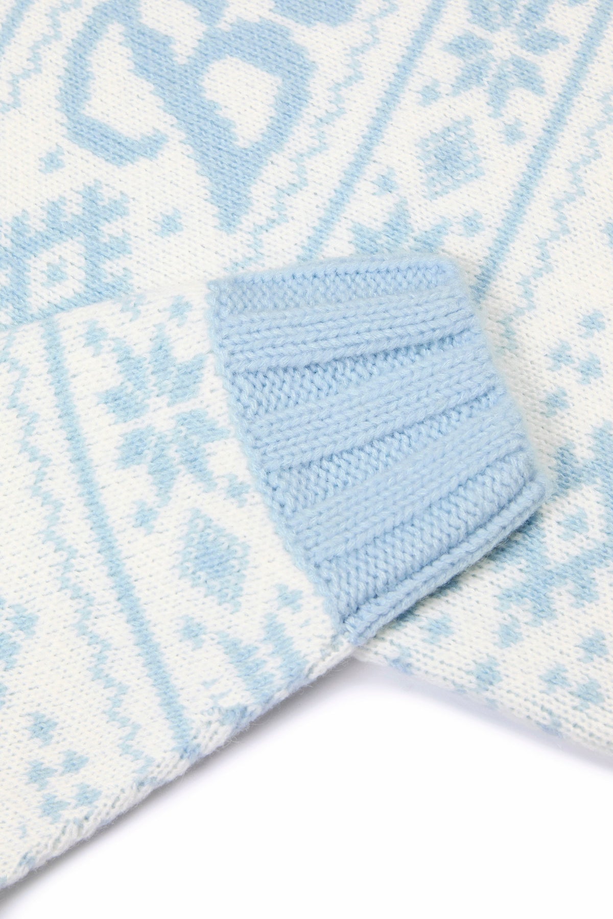 Jacquard-Knit Oversized Jumper in Powder Blue