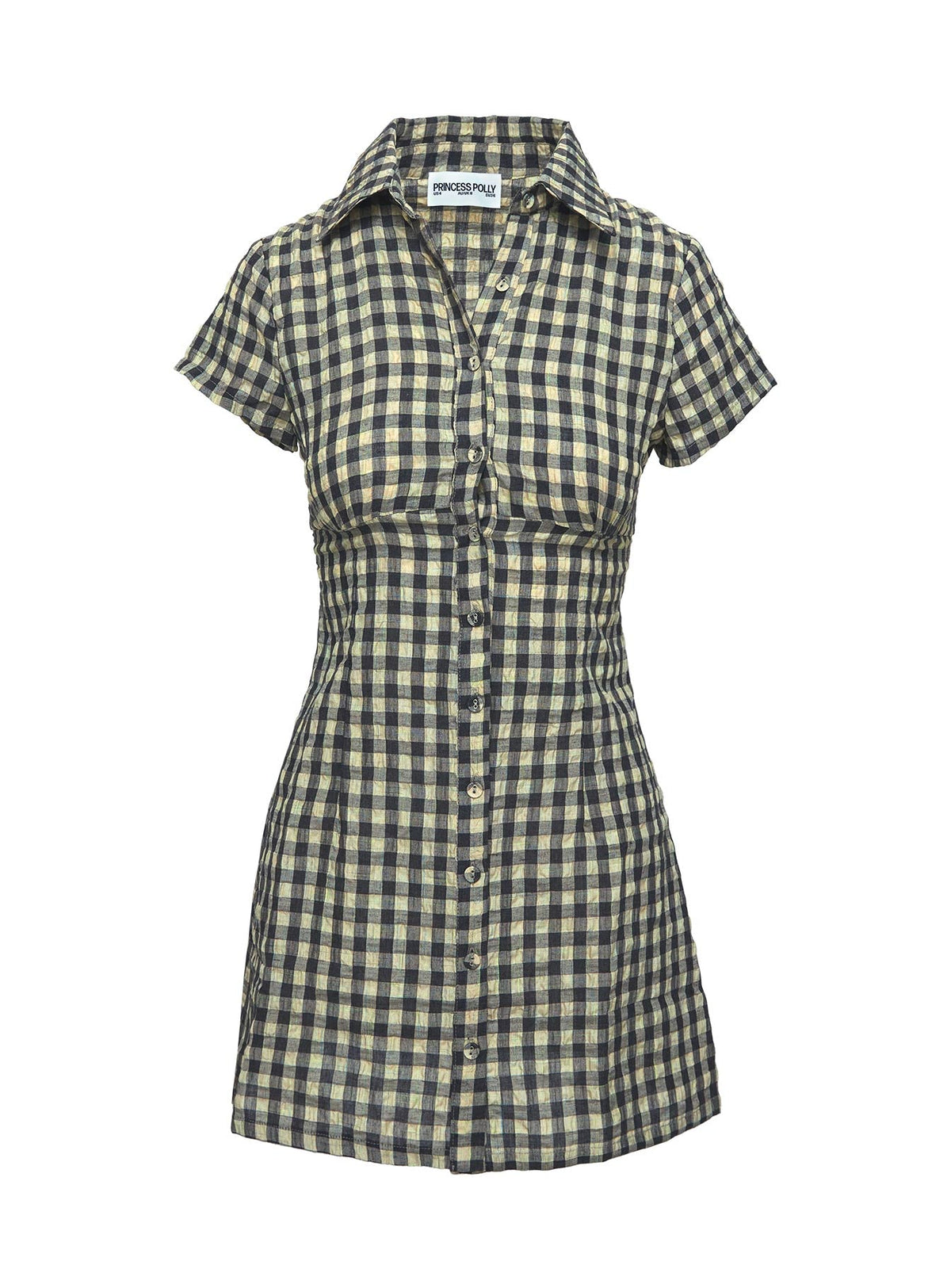 Motley Mini Dress Brown Check Petite