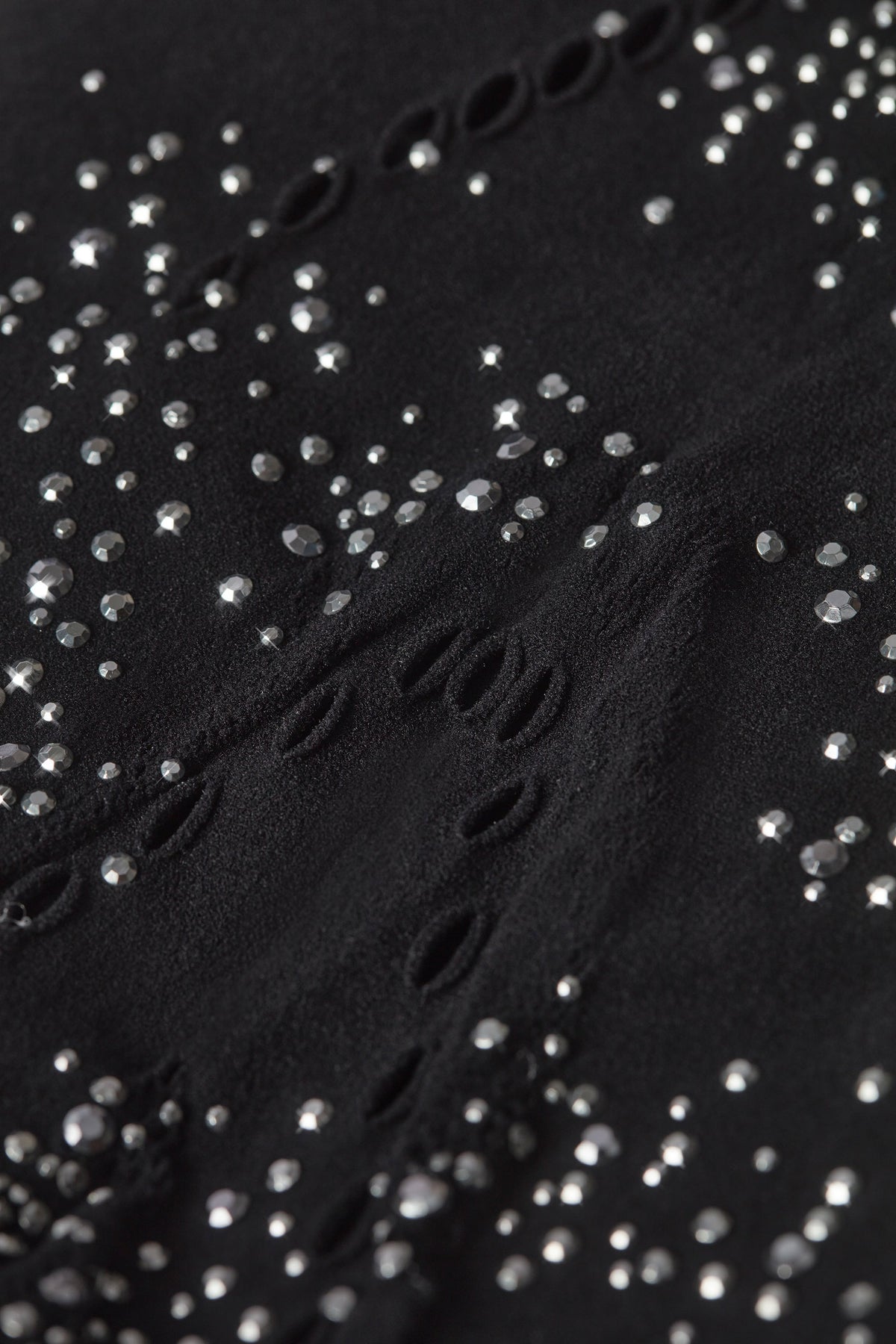 Embellished Mid-Rise Mini Skirt in Black