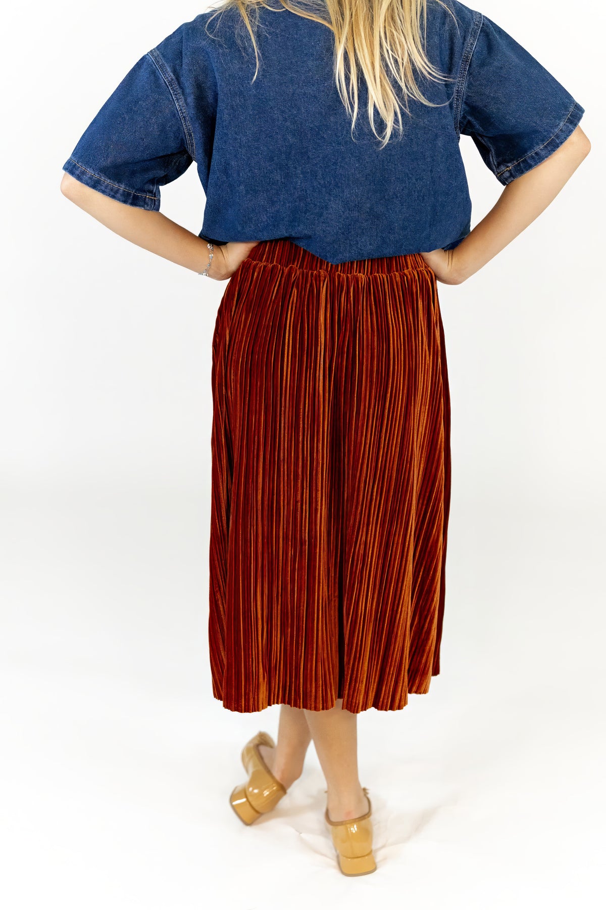 Arlette Pleated Midi Skirt