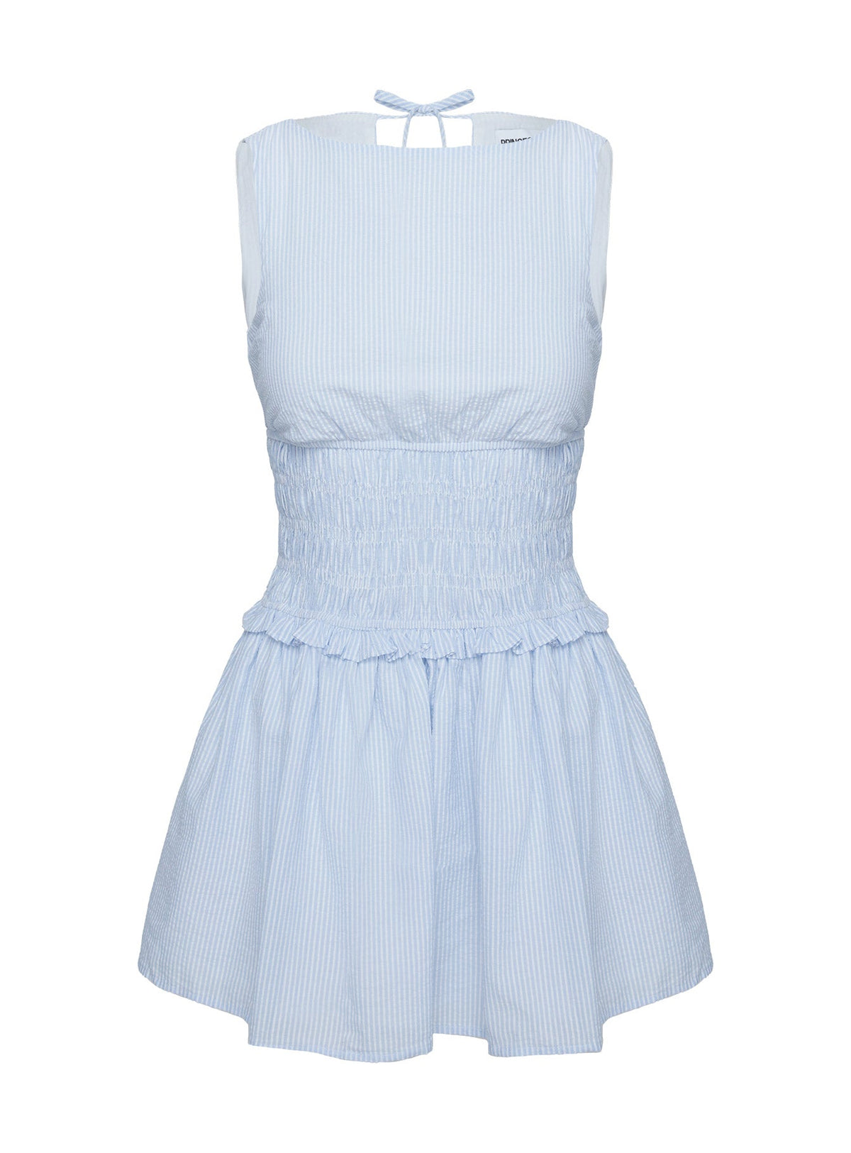 Yennifer Shirred Mini Dress Blue / White Petite