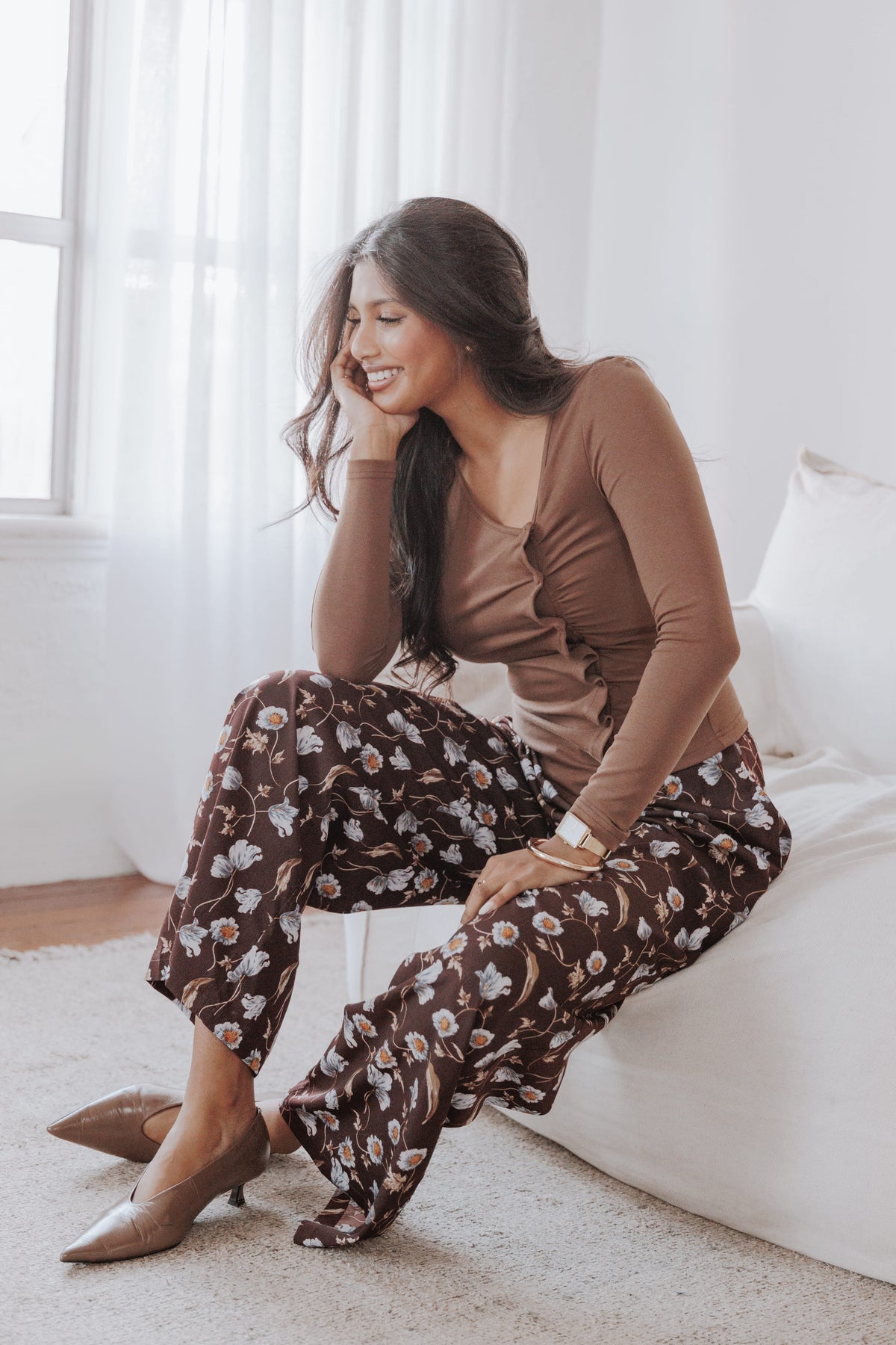 Calantha Wide Leg Pants - Fall Floral