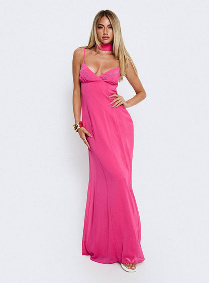 Jadira Scarf Maxi Dress Guava