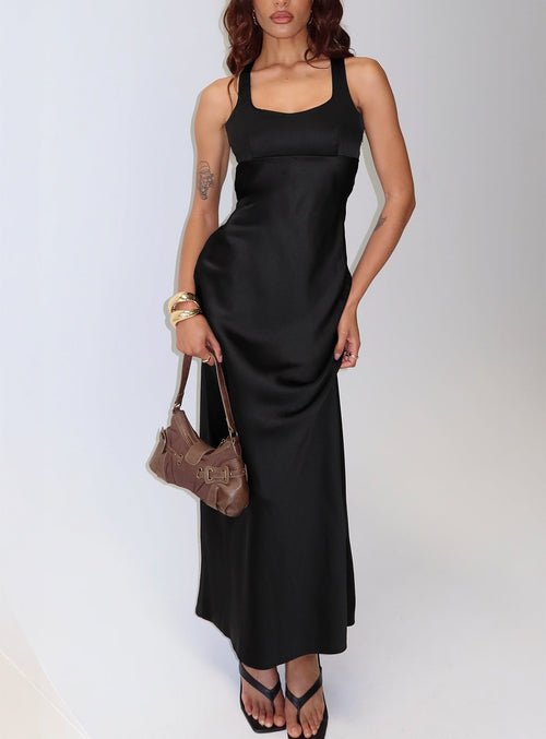 Alter Egos Drape Maxi Dress Black