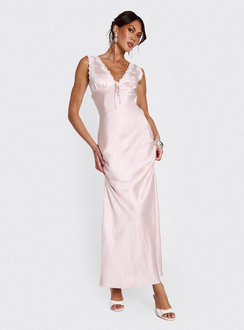 Liliya Lace Maxi Dress Pink