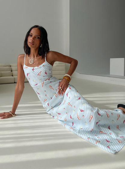 Charcuterie Maxi Dress Blue