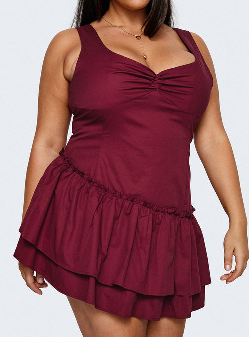 Shantelle Romper Burgundy Curve