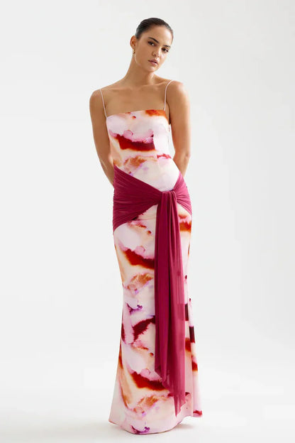 Ayla Dress - Pink Mineral Print