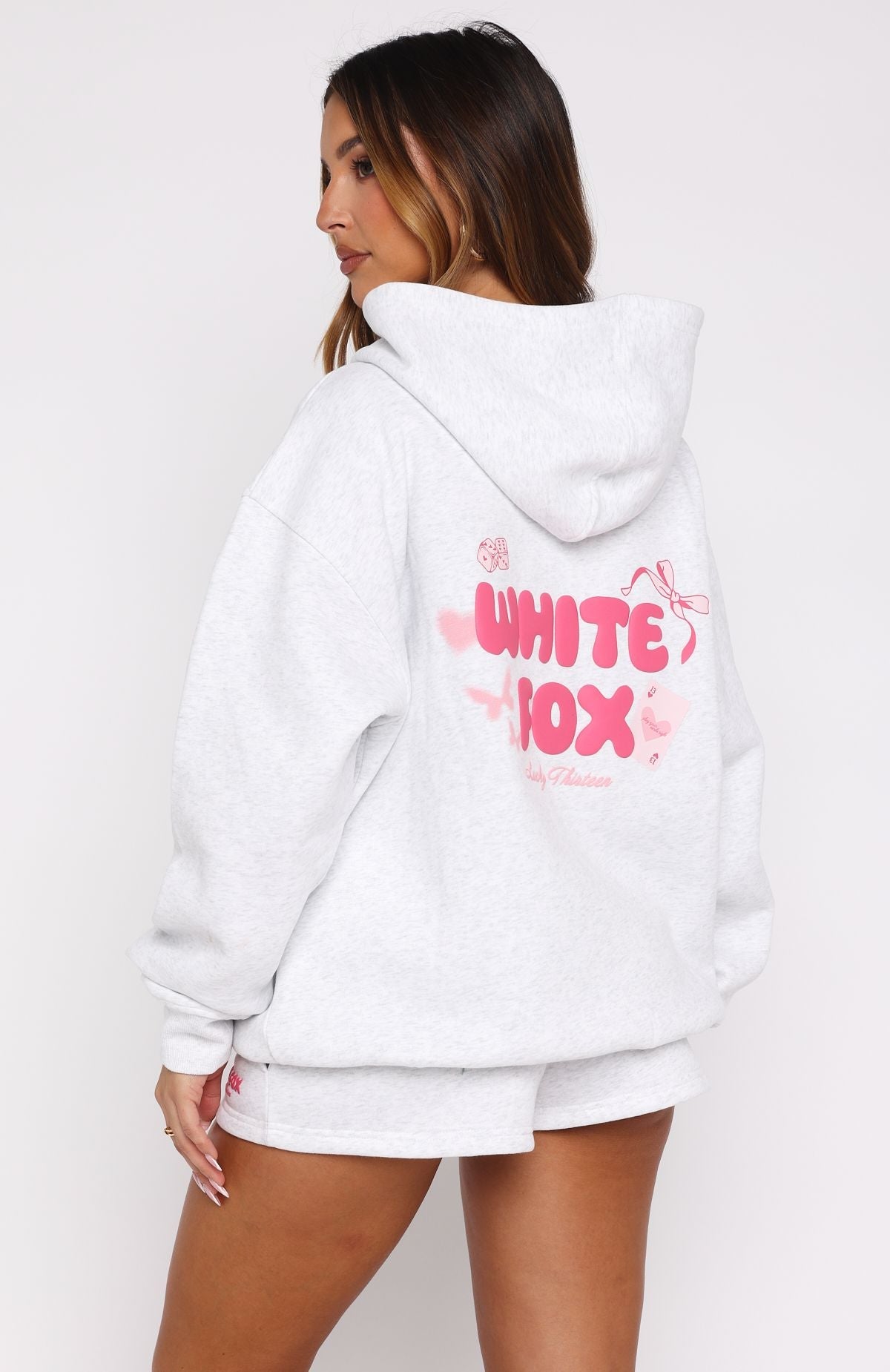 Lucky Thirteen Stephanie Oversized Hoodie Grey Marle