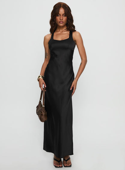 Alter Egos Drape Maxi Dress Black