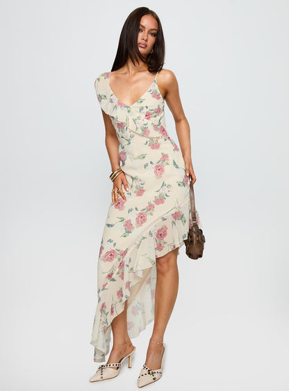 Chrysalis Asymmetrical Midi Dress Multi Floral