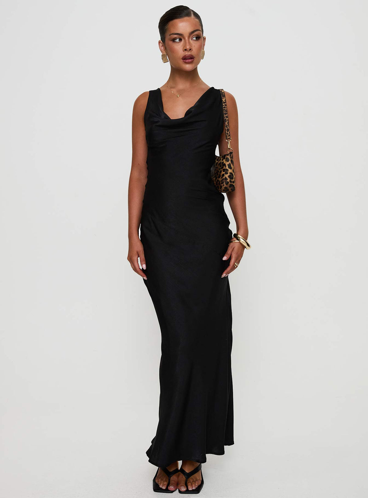 Make Memories Cowl Neck Maxi Dress Black