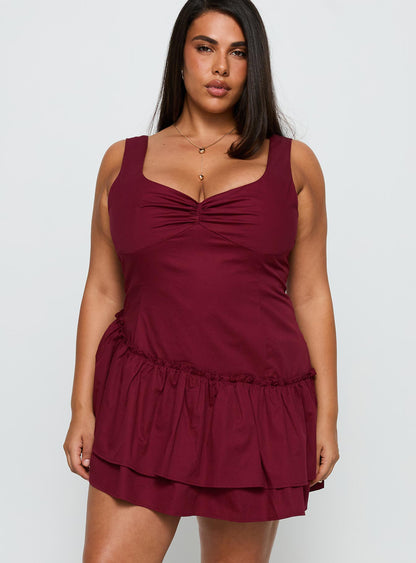 Shantelle Romper Burgundy Curve