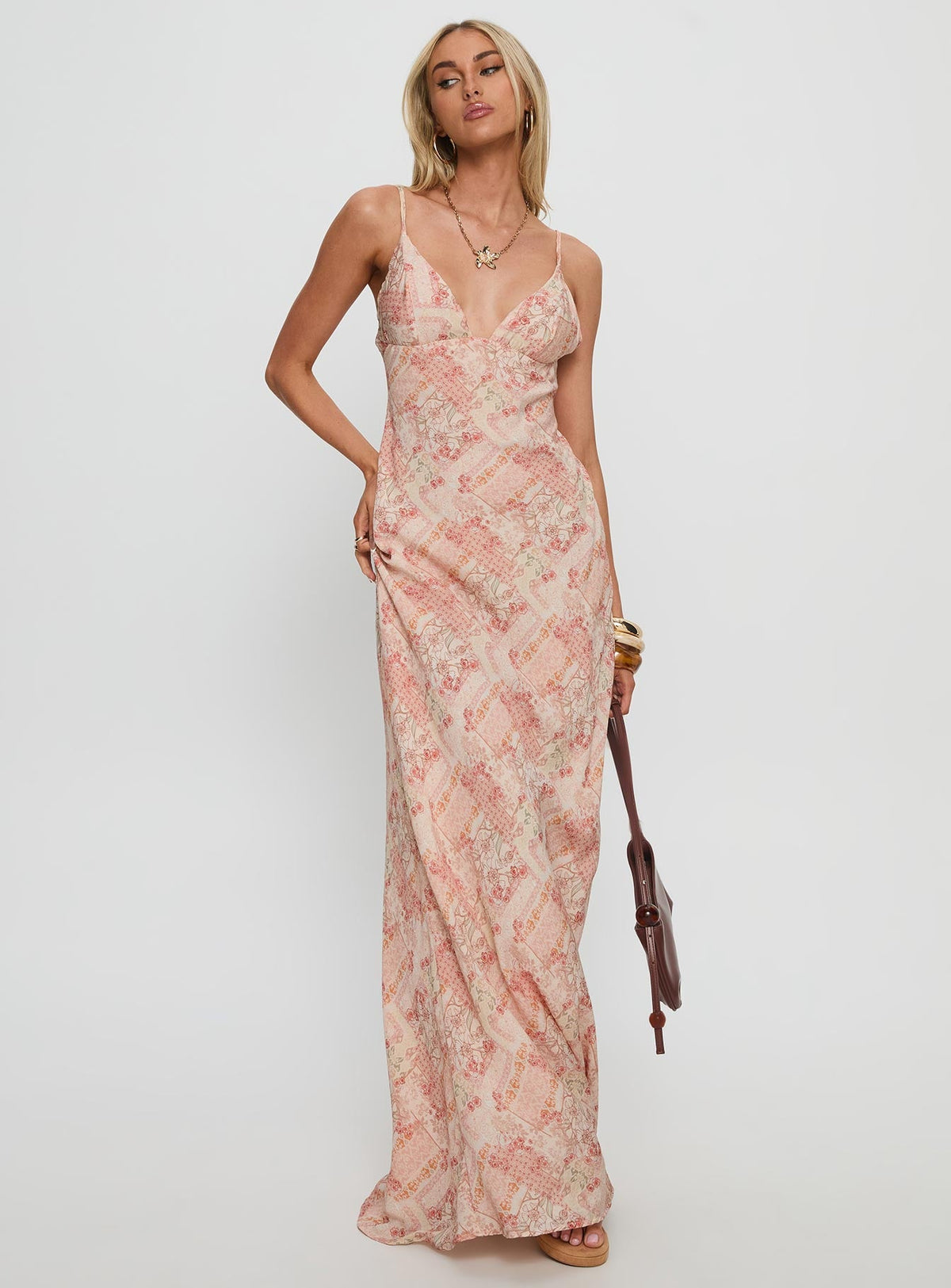 Magnolias Splice Maxi Dress Vintage Multi