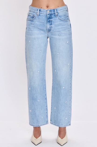 Lexi Mid Rise Bowed Straight Jean - Stellar Vintage