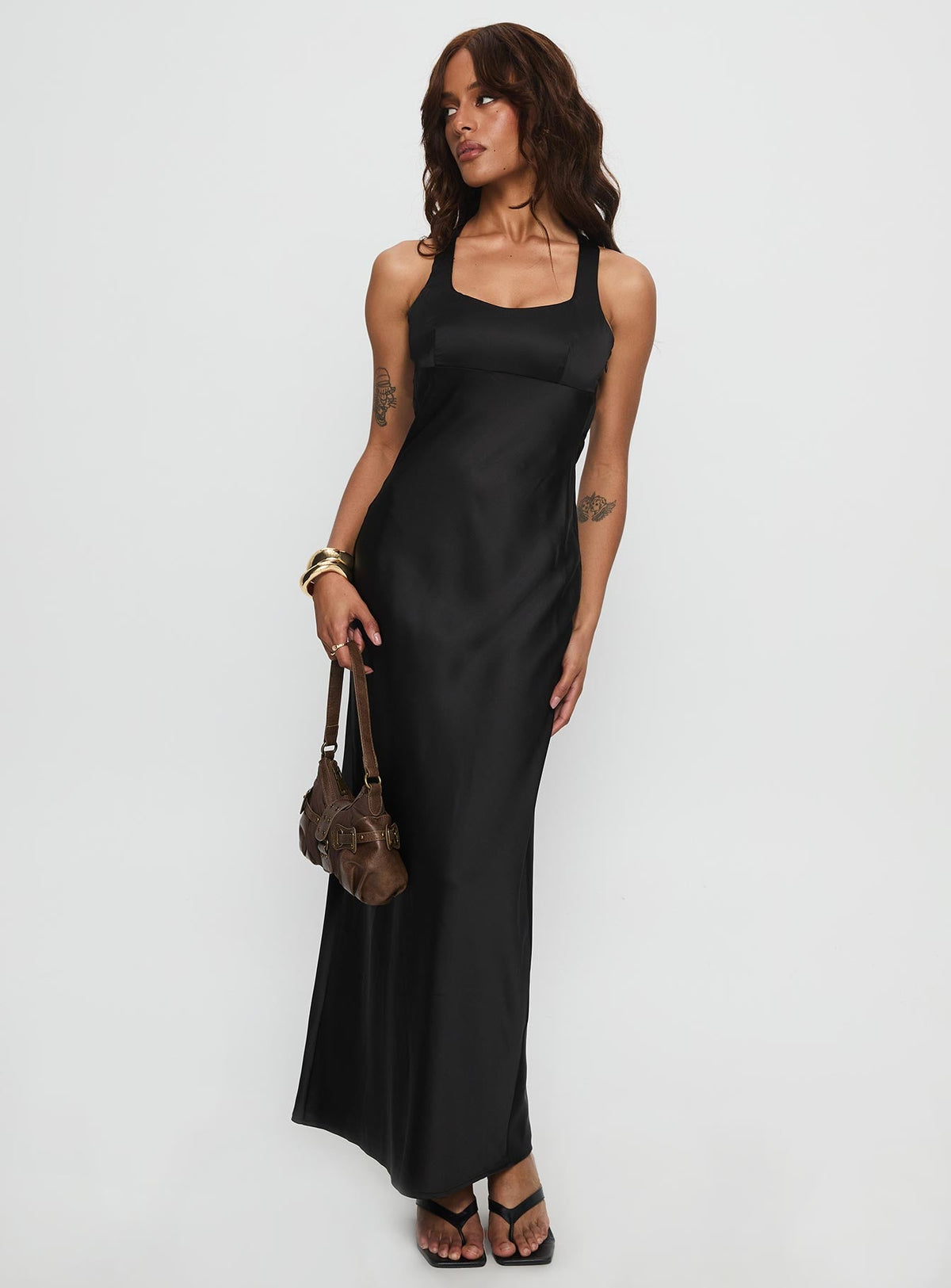 Alter Egos Drape Maxi Dress Black