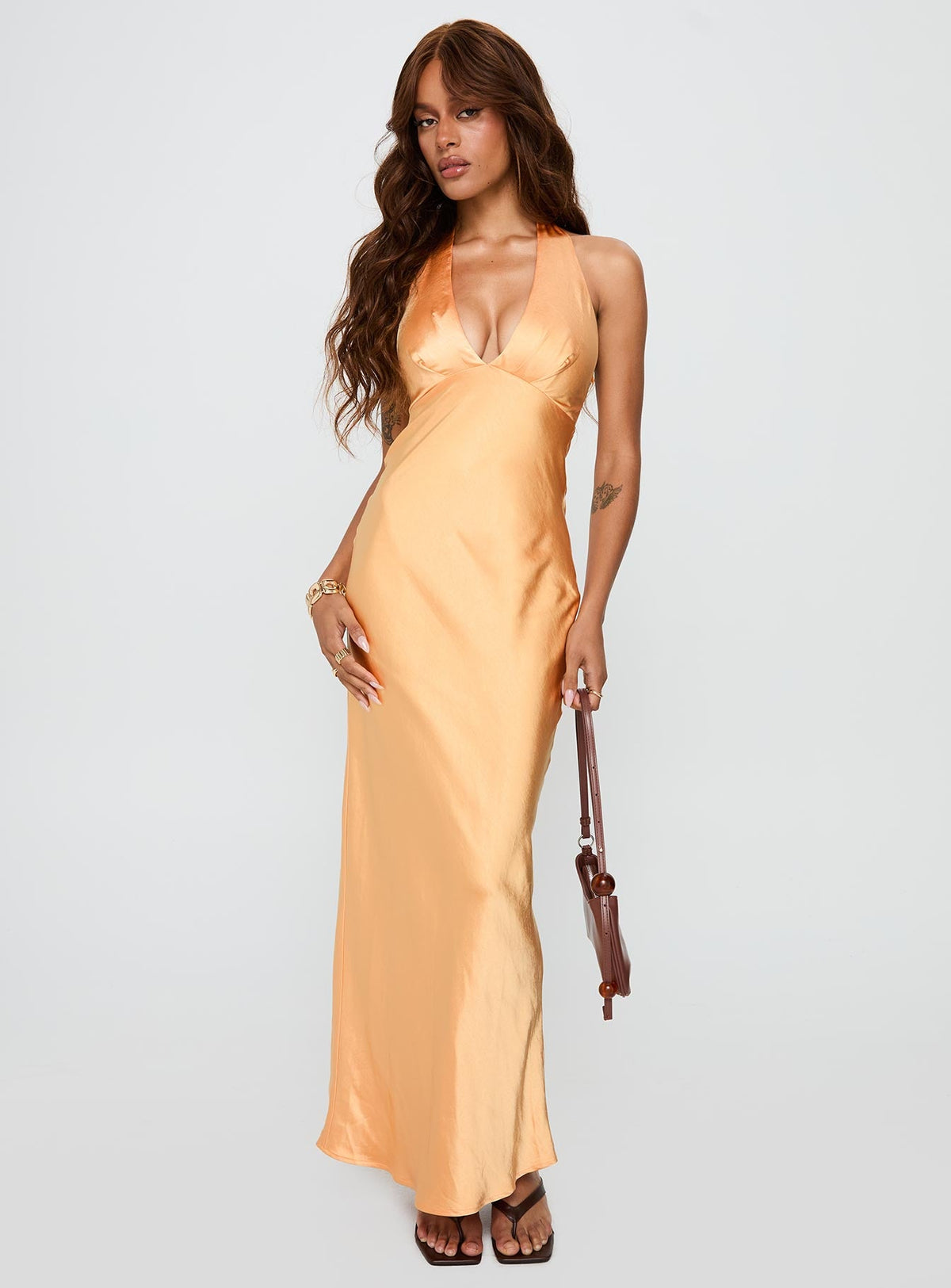 Good For You Halter Maxi Dress Orange