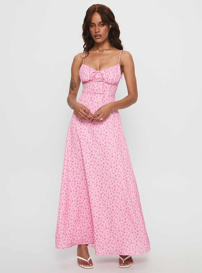 Members Only Maxi Dress Pink Floral