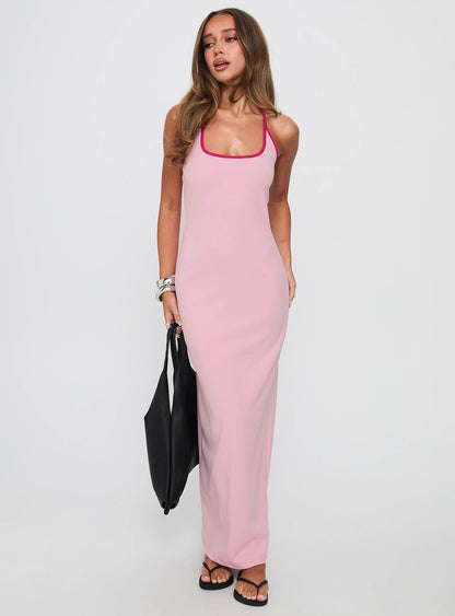 Teisha Halter Maxi Dress Pink