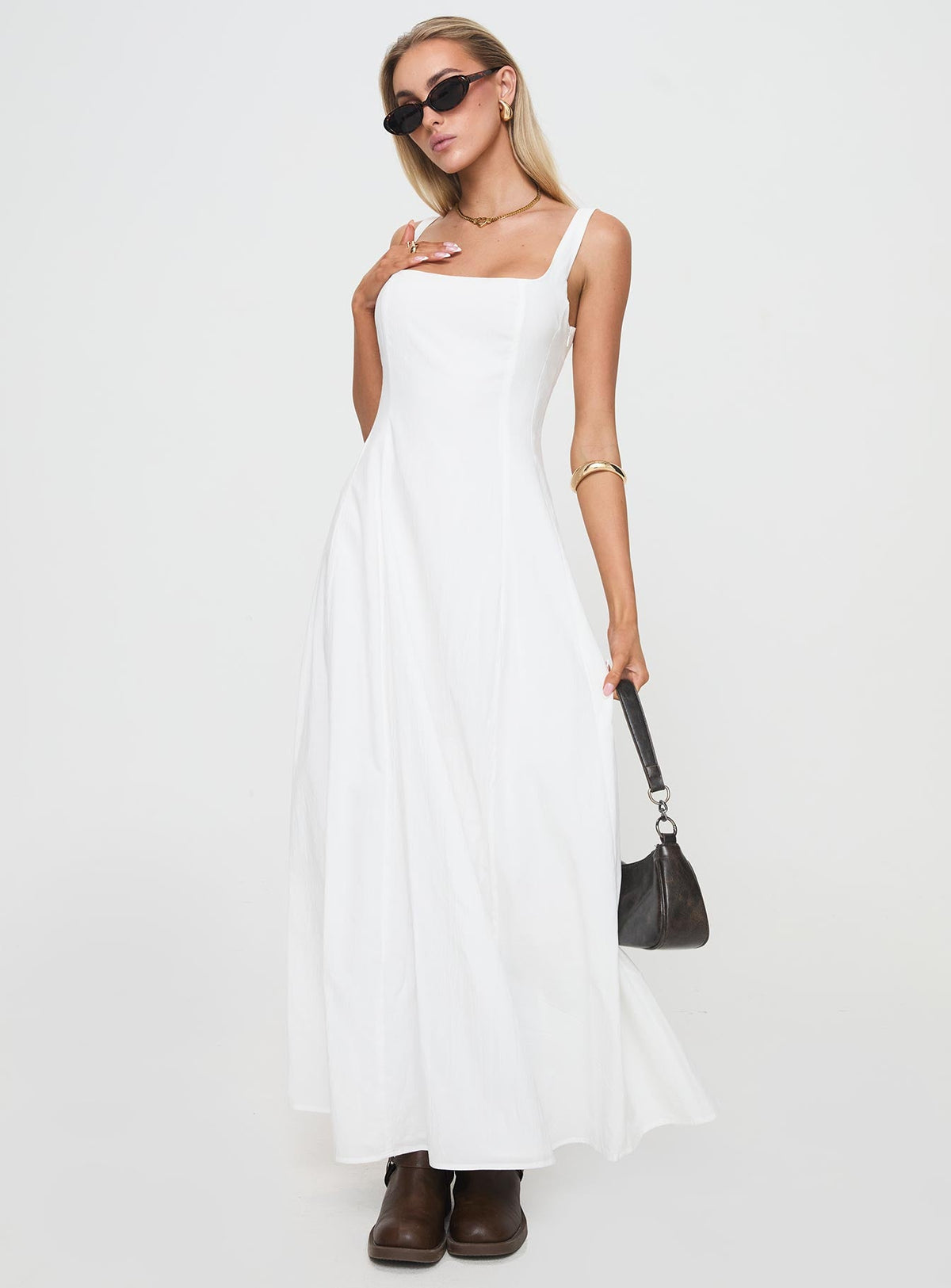 You Can Maxi Dress White Petite