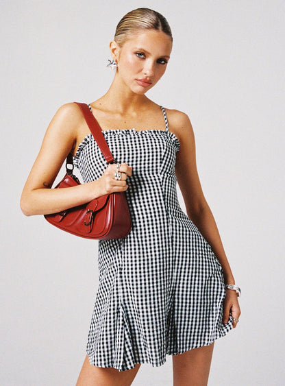 Bessette Mini Dress Black Gingham
