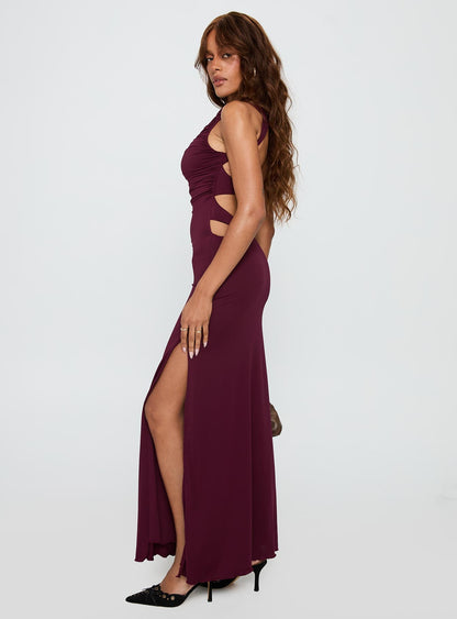 Undeniable Cut Out Maxi Dress Plum