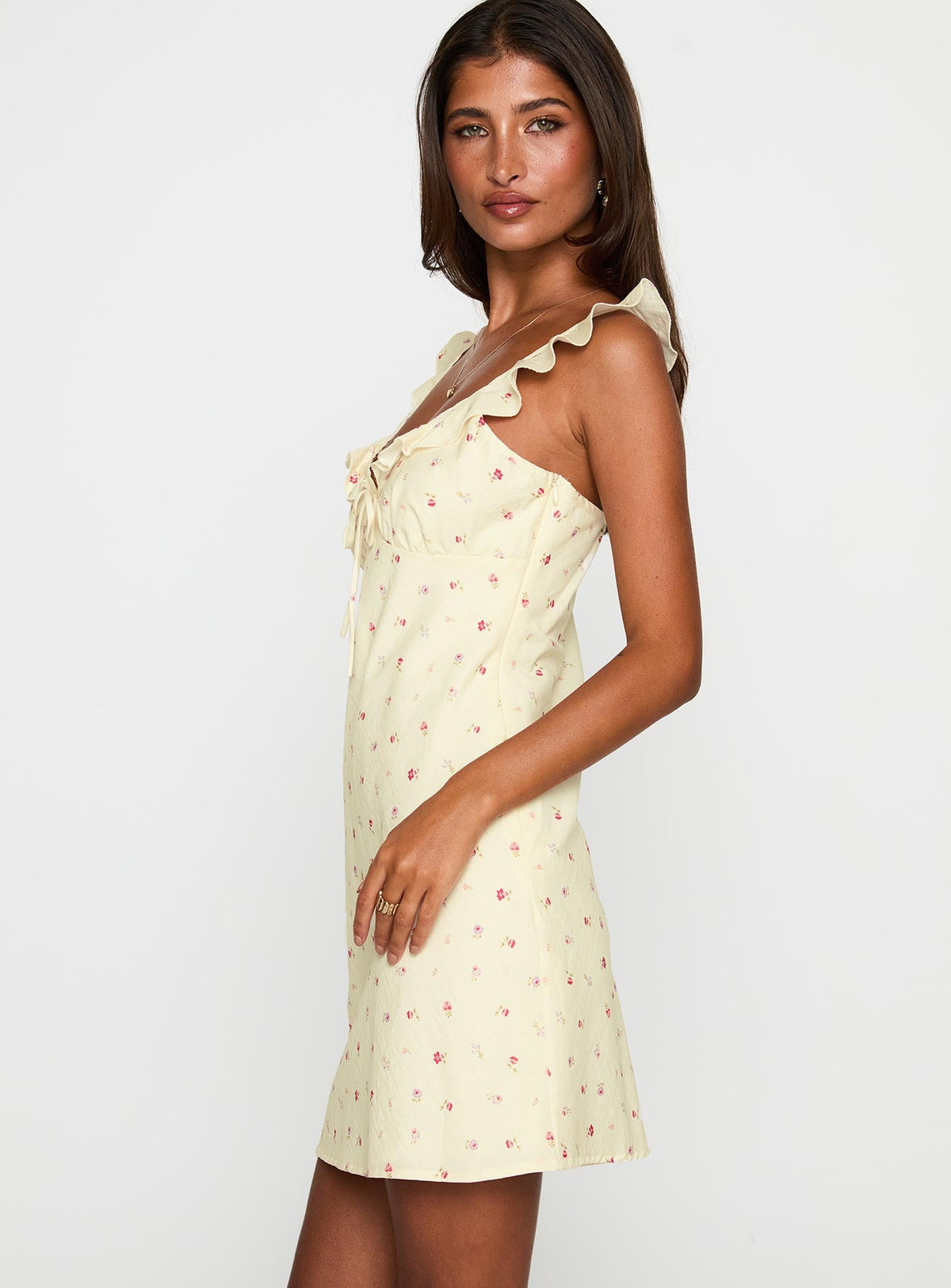Tattoo Kisses Frill Mini Dress Floral