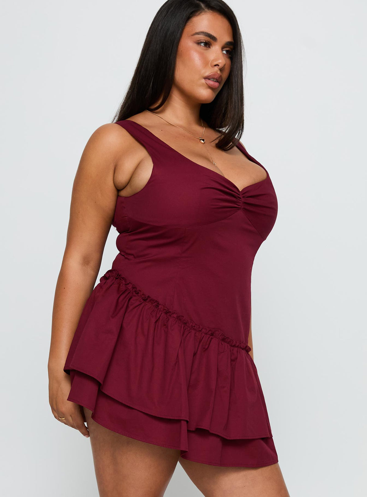 Shantelle Romper Burgundy Curve