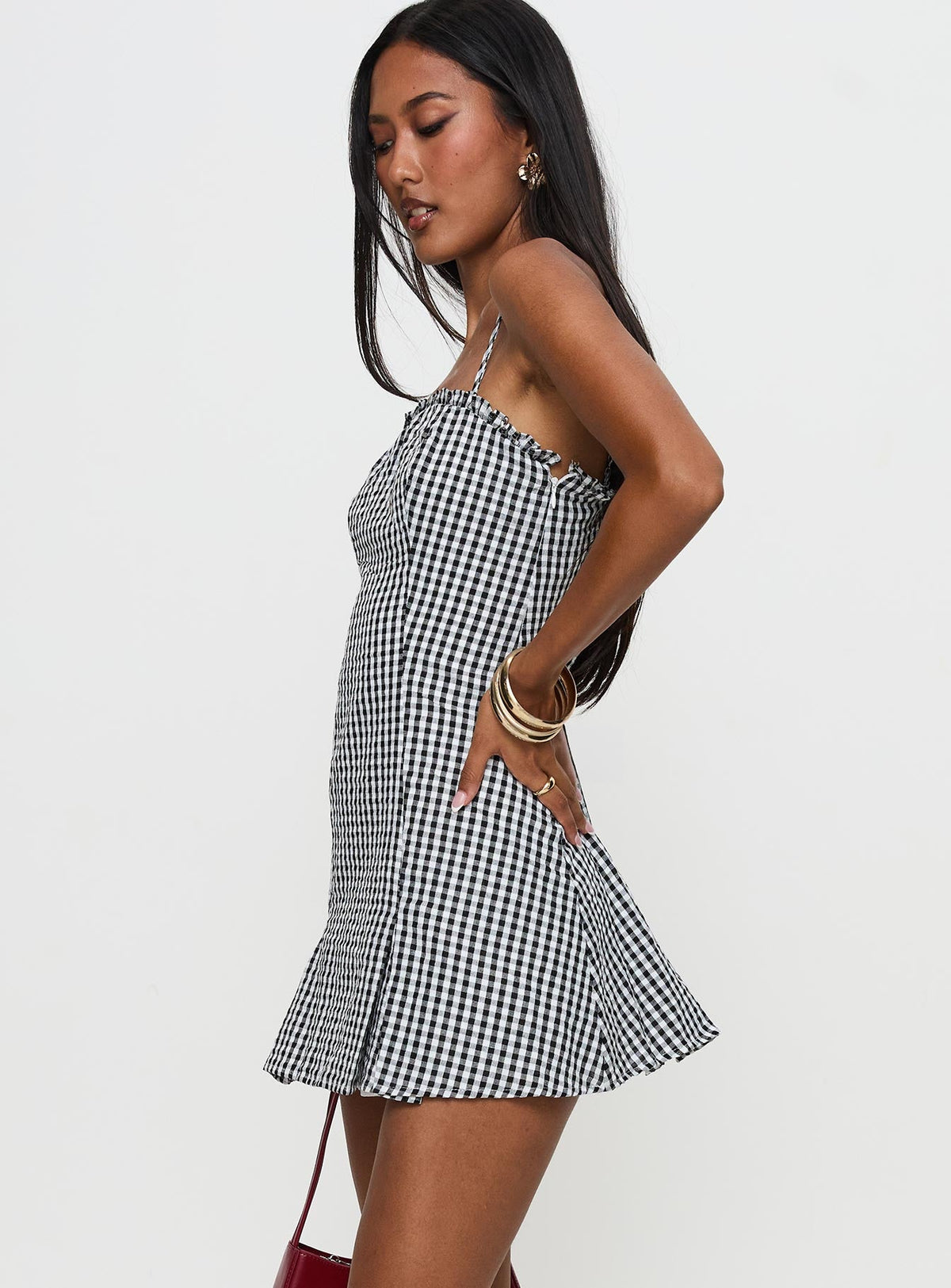 Bessette Mini Dress Black Gingham