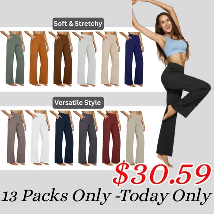Women’s High-Waisted Wide-Leg Pants – Flattering, Comfortable & Stylish with Pockets