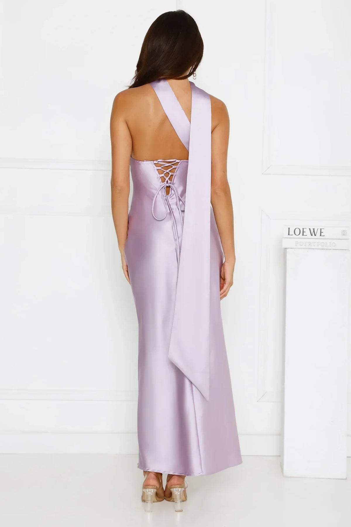 Be Noticed Strapless Satin Maxi Dress