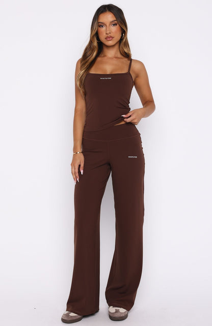 Core Strengths Wide Leg Pants Chocolate