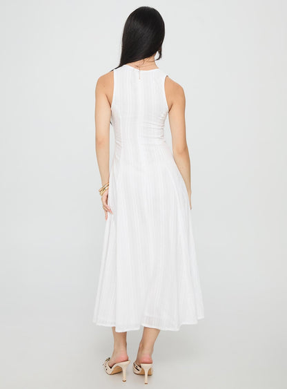 Forever Loved Panelled Midi Dress White