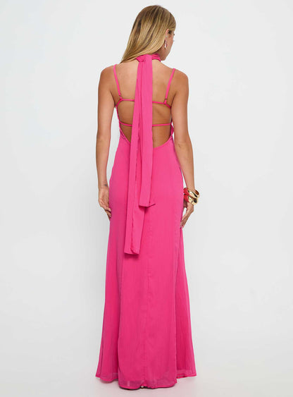 Jadira Scarf Maxi Dress Guava