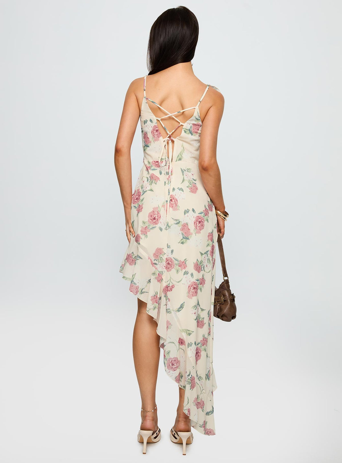 Chrysalis Asymmetrical Midi Dress Multi Floral