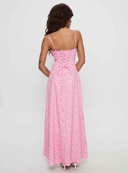 Members Only Maxi Dress Pink Floral