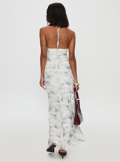 Walk On Water Halter Maxi Dress White