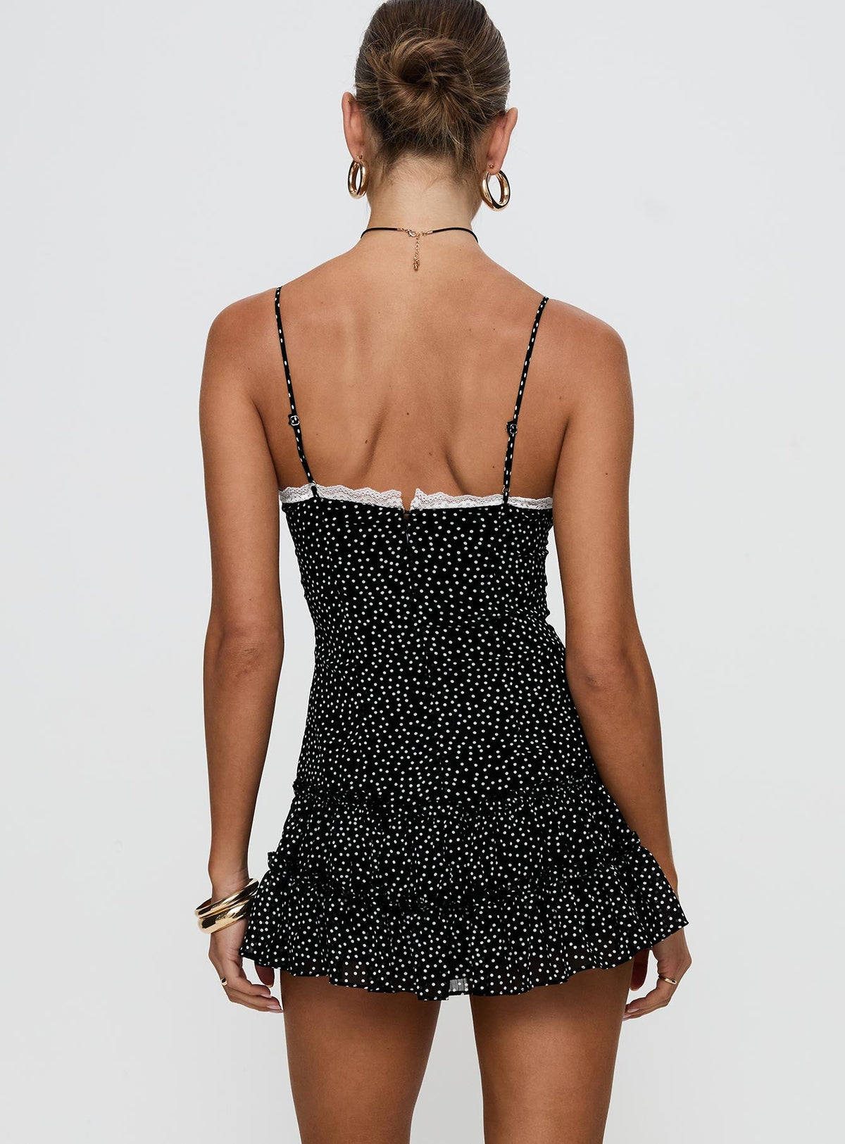 Yves Mini Dress Onyx Polka