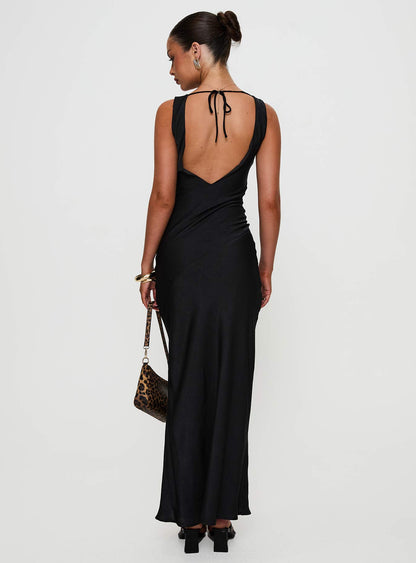 Make Memories Cowl Neck Maxi Dress Black