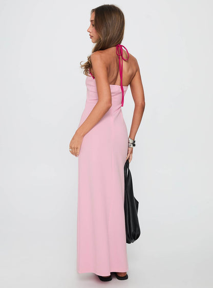 Teisha Halter Maxi Dress Pink