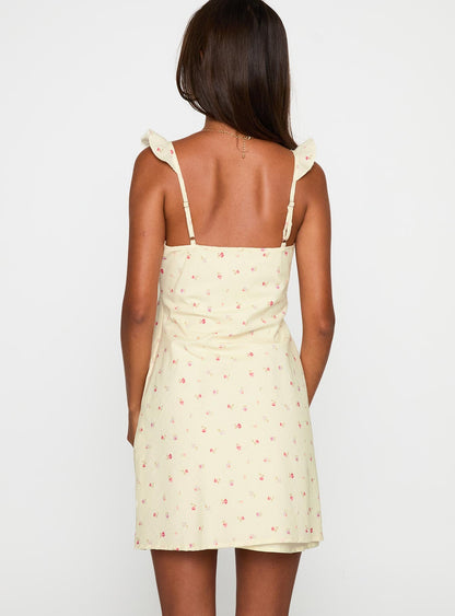 Tattoo Kisses Frill Mini Dress Floral