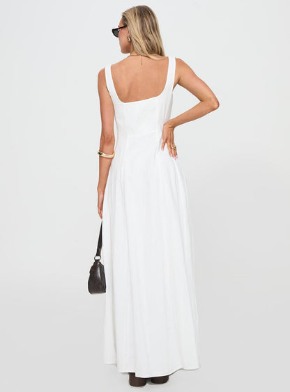 You Can Maxi Dress White Petite