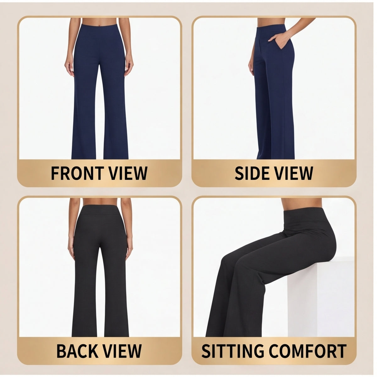 Women’s High-Waisted Wide-Leg Pants – Flattering, Comfortable & Stylish with Pockets