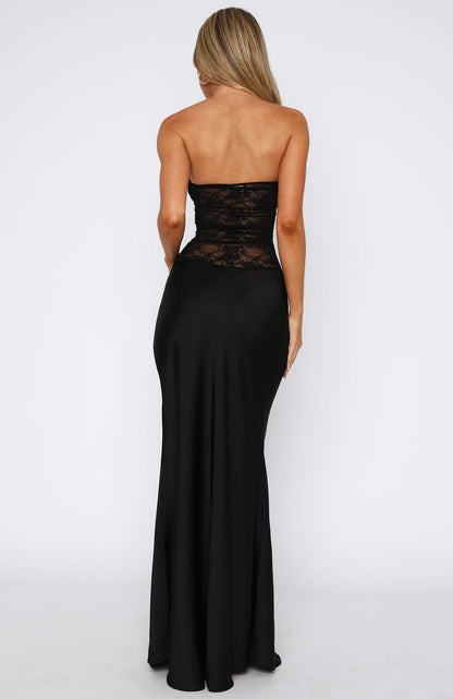 Fall In Love With You Strapless Maxi Dress Black