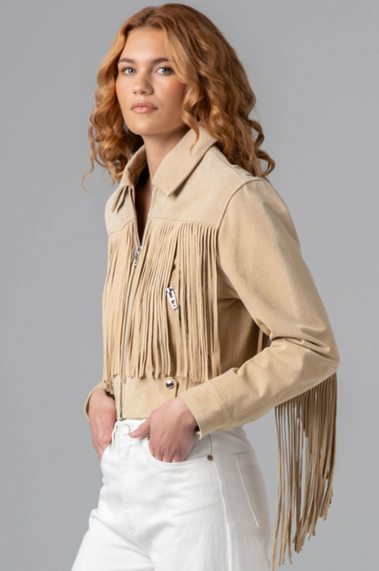 Morning Latte Fringe Jacket