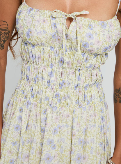 Loralei Shirred Maxi Dress Floral