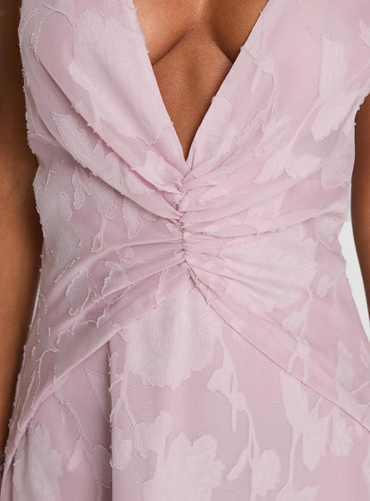 Frederica Plunge Burnout Maxi Dress Mauve