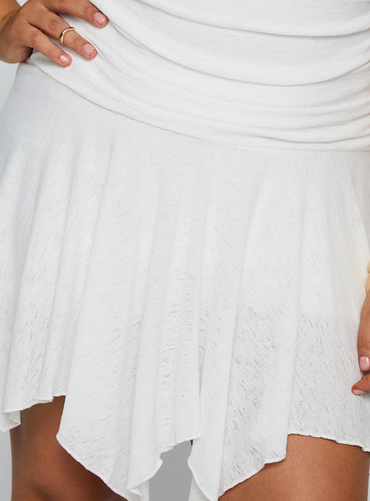 Minxie Strapless Playsuit White Curve